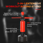 Boxing Bag, Freestanding Punching Bag with Speed Ball, Rotating Boxing Bar and Gloves, Weighted Base