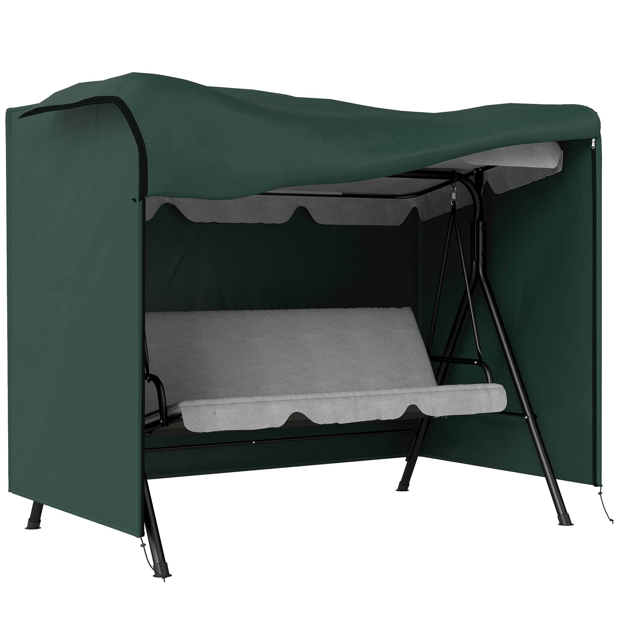 Outdoor Patio Hammock Porch Swing Cover with UV, Water, & Dust Fighting Material, 81" x 49" x 65", Dark Green