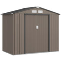 7x4 Storage Shed, Outdoor Garden Tool Shed with Foundation Kit, Vents & Sliding Doors for Backyard Patio, Brown