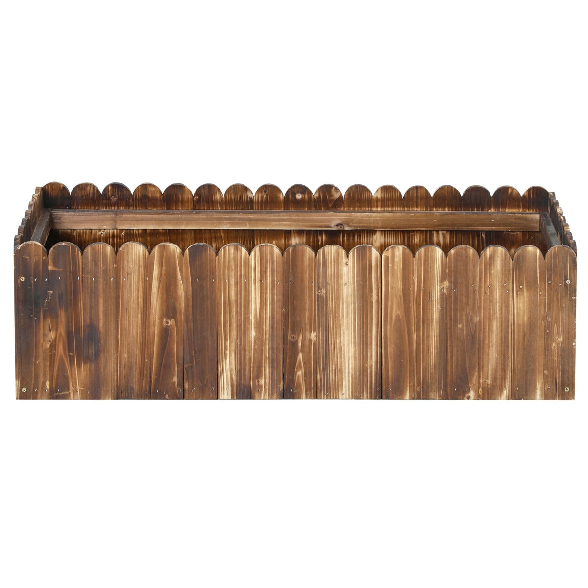 40" x 16" x 12" Raised Planter Box Garden Scalloped Edge Wooden