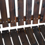 Wooden Porch Rocking Chair, Wood Double Adirondack, Rocker for Indoor or Outdoor with High Rise Slatted Back, Carbonized