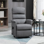 Power Lift Chair with Vibration Massage, Fabric Upholstered Recliner Chair for Elderly with Remote Control, Side Pockets, Grey