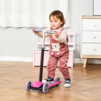 3-in-1 Ride On Push Car, Kids Scooter, Sliding Walker, Push Rider, with Adjustable Handlebar, 3 Balanced Wheels, Removable Storage Seat, for Boys and Girls Aged 2-6 Years Olds, Pink