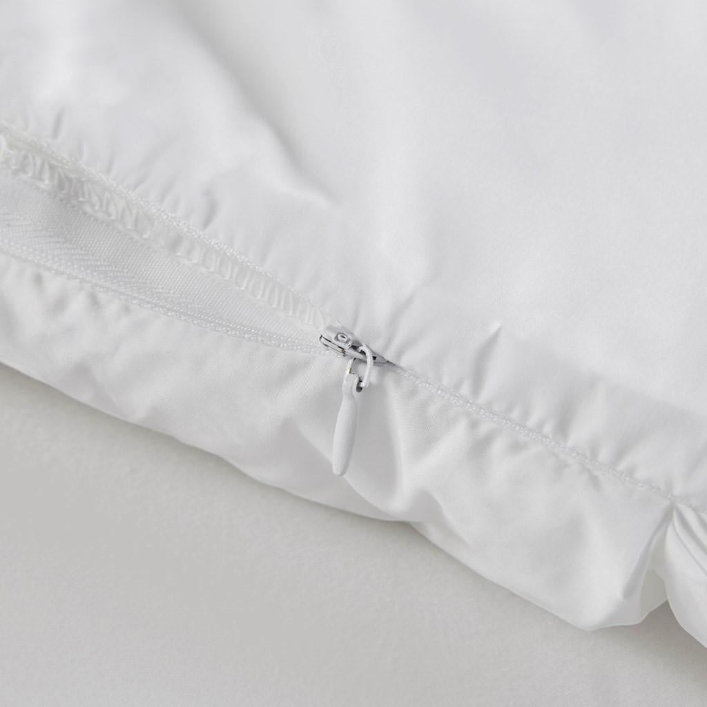 Luxuriously Soft Standard Overfilled Pillow Protector with 100% Polyester Microfiber, 3D Puff Stitching, Zipper Closure, 28" L x 20" W x 0.13" H, White