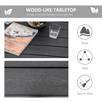 Patio Dining Table for 4, Rectangular Aluminum Outdoor Table for Garden Lawn Backyard, Black