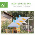 Large Chicken Coop Metal Chicken Run with Waterproof and Anti-UV Cover, Spire Shaped Walk in Fence Cage Hen House for Outdoor and Yard Farm Use, 1" Tube Diameter, 9.8' x 13.1' x 6.6'