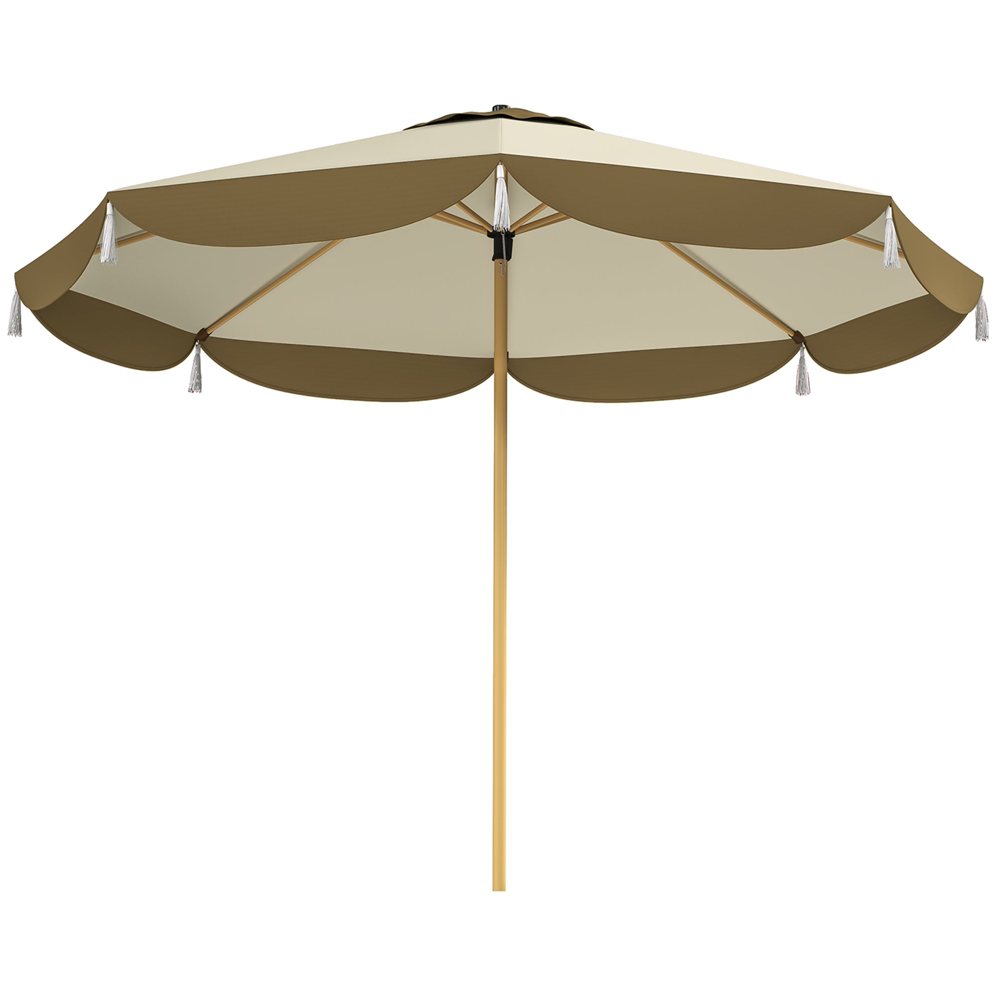 9FT Patio Umbrella, UPF 50+ Outdoor Market Umbrella with 8 Ribs, Vented Outdoor Table Umbrella for Deck, Backyard and Lawn, Cream White