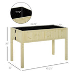 Raised Garden Bed Elevated Wooden Planter Box with Space-Saving Folding Design, Drainage Holes, & Inner Liner for Vegetable Fruit Herb Grow