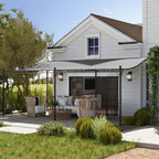 10' x 20' Wall-Mounted Outdoor Pergola Canopy, Metal Patio Canopy with Drainage Holes for Backyard Garden, Dark Gray