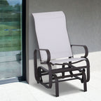Gliding Lounger Chair, Single Rocker with Lightweight Metal & Mesh Construction, White