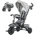 6 in 1 Kids Tricycle with Adjustable Push Handle, Removable Canopy, Reversible Seat, for 1-5 Years, Gray