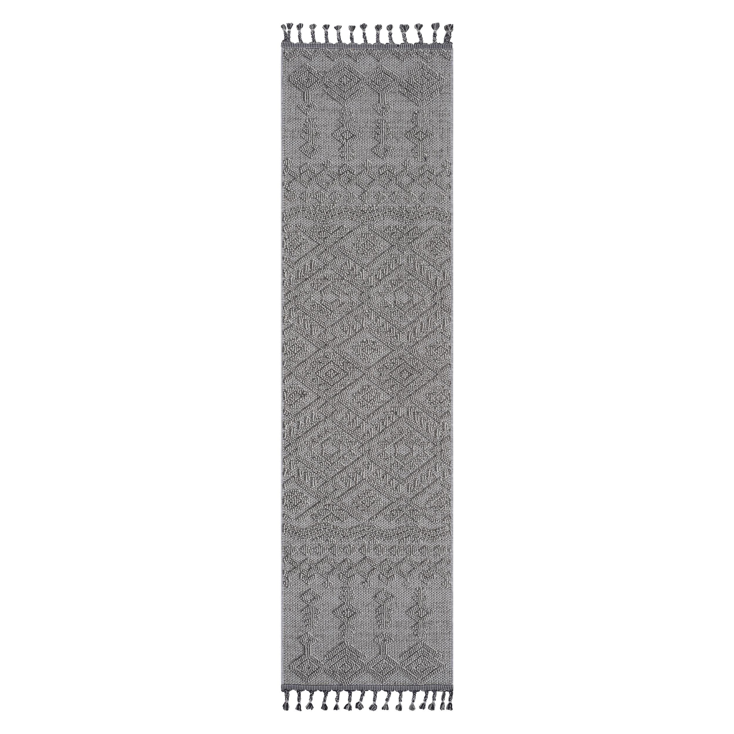 2x8 Indoor Outdoor Stain Resistant Area Rug with Medium Pile, Easy Maintenance, Kid and Pet-Friendly Carpet, 96" L x 26" W x 0.3" H, White