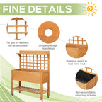 41"x18"x53" Elevated Garden Raised Bed with Shelf and Wheels Solid Wood Planter Flower Herb Boxes for Vegetables Flower Outdoor/Indoor - Brown