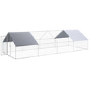 Large Chicken Coop Metal Chicken Run for Chickens with Waterproof and Anti-UV Cover, Spire Shaped Walk in Fence Cage Hen House for Outdoor and Yard Farm Use, 1.3" Dia, 9.8' x 26.2' x 6.4'