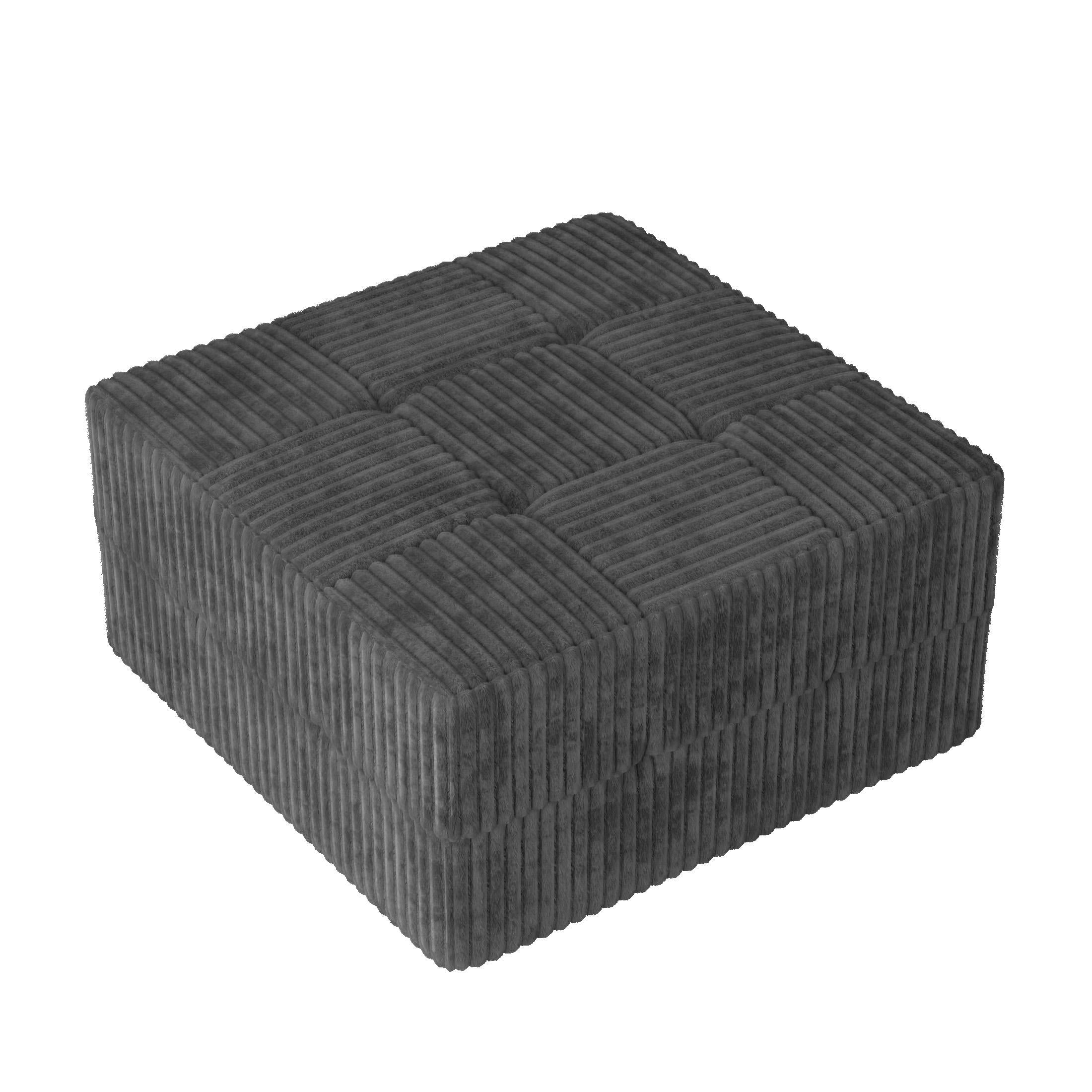 Compressed Sectional Ottoman Sofa with Space-Saving Reversible Design, Sleeper Sofa with Breathable Fabric, 33" L x 33" W x 17" H, Grey