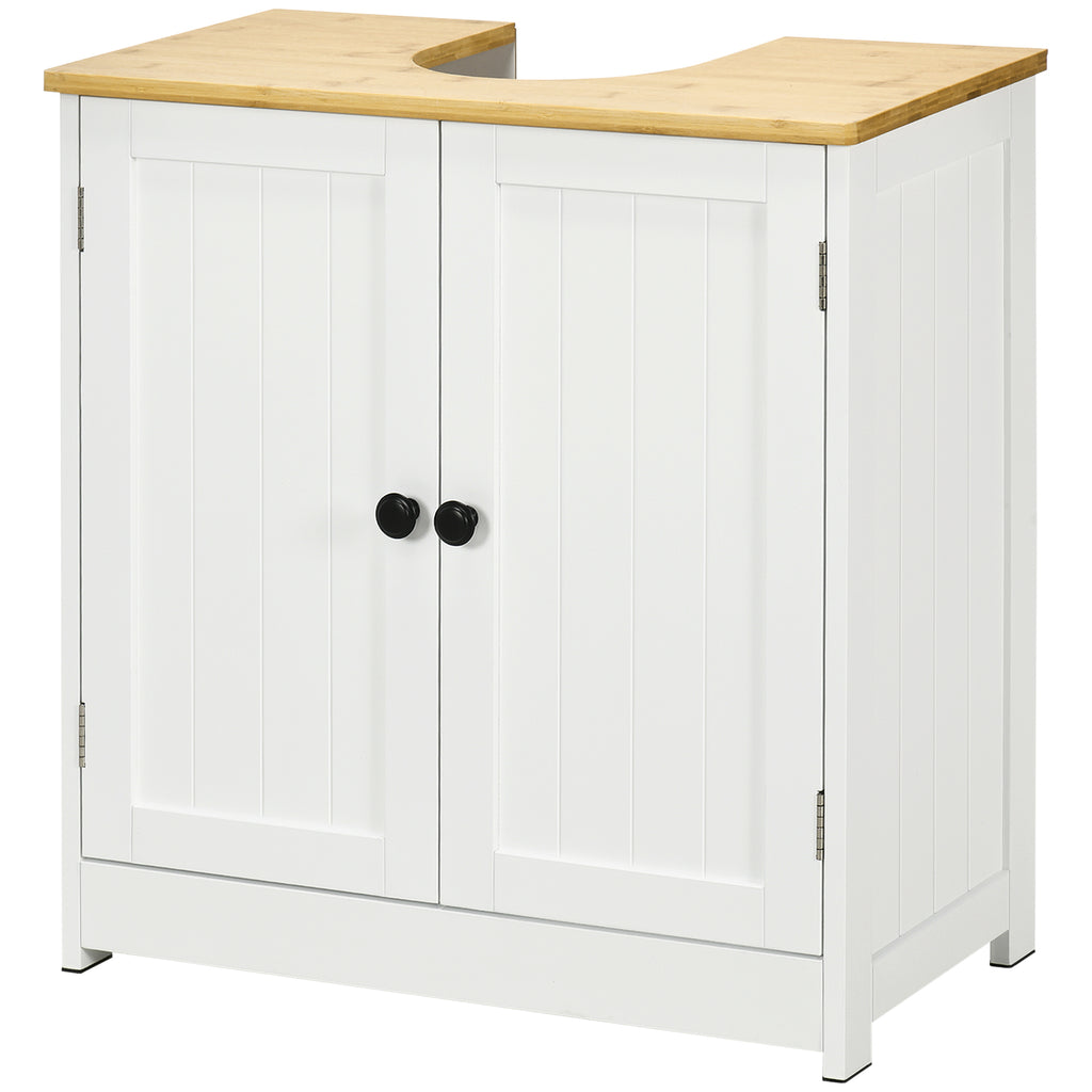 Bathroom Vanities Under Sink Storage Cabinet Cupboard with 2 Doors, 23.5" x 11.75" x 24", White
