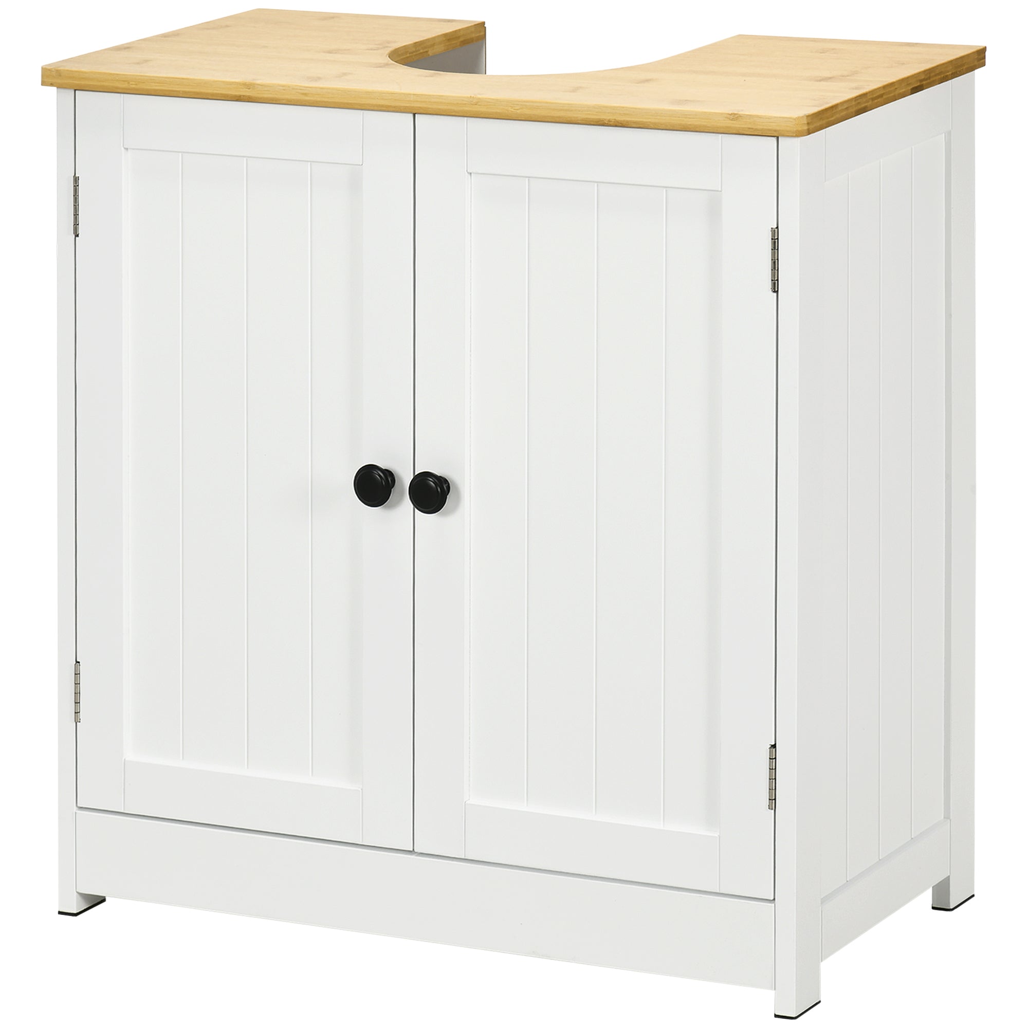 Bathroom Vanities Under Sink Storage Cabinet Cupboard with 2 Doors, 23.5" x 11.75" x 24", White