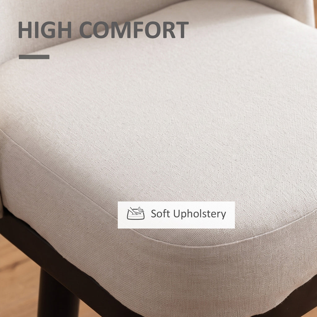 Bar Height Bar Stools Set of 2, Modern 360° Swivel Kitchen Chairs with Steel Legs and Footrest, 29.5 Inch Seat Height Upholstered Barstools for Kitchen Island, Cream White
