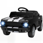 Licensed Shelby GT 350 Kids Ride On Car with Remote Control, Adjustable Speed, MP3, Smooth Start, LED Lights, Black