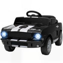 Licensed Shelby GT 350 Kids Ride On Car with Remote Control, Adjustable Speed, MP3, Smooth Start, LED Lights, Black