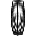 Solar Floor Lamp, Outdoor Rattan Garden Lantern Pathway Light & Decorative Driveway Lighting, Black