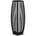 Solar Floor Lamp, Outdoor Rattan Garden Lantern Pathway Light & Decorative Driveway Lighting, Black