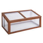 Wooden Cold Frame Greenhouse, Mini Greenhouse with Polycarbonate Board and Solid Wood Frame, Green House Cold Frame
