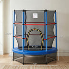 Φ5FT Kids Trampoline with Enclosure Net for Age 3 to 6 Years Blue