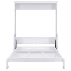 Space-Saving Design Queen Size Murphy Bed with Shelf, Solid Wood and MDF, 86" L x 69.5" W x 87" H, White