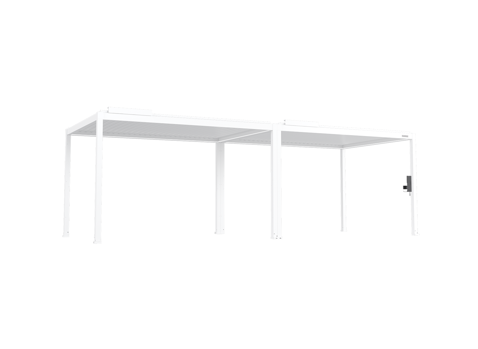POWER+ Gen 2 Motorized Pergola with Motorized Louvers and LED, 10'L x 26'W White 6063-T5 Aluminum Outdoor Pavilion