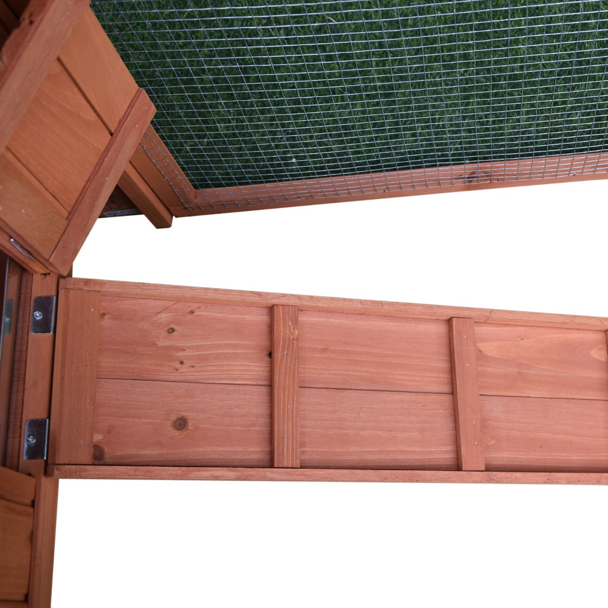 Rabbit Cage Outdoor, 62" Wooden Outdoor Rabbit Hutch, Small Animal Habitat with Detachable Run and Elevated Main House, Natural