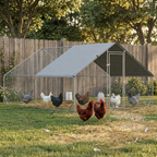 Large Chicken Coop Metal Chicken Run with Waterproof and Anti-UV Cover, Spire Shaped Walk in Fence Cage Hen House for Outdoor and Yard Farm Use, 1" Tube Diameter, 9.8' x 13.1' x 6.6'