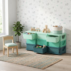 3 Tier Kids Storage Organizer with 9 Drawers for Bedroom, Nursery, Kindergarten, Living Room, Boys and Girls, Green