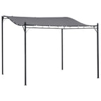 Durable 10x10 Steel Pergola, Wall-Mounted with Canopy for Patio Perfect for Homeowners, Gray