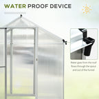 10' L x 6' W Walk-In Polycarbonate Greenhouse with Roof Vent for Ventilation & Rain Gutter for Winter
