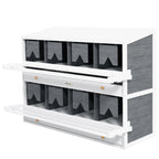 Chicken Nesting Box, 8 Compartment Wood Laying Boxes for Chicken Coop with Egg Collection Trays Perches for 16-32 Hens