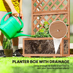 Wooden Raised Garden Bed, Raised Planter Box, Planter with Trellis for Climbing Plants Flowers, Orange