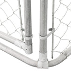 Outdoor Dog Kennel Galvanized Steel Fence with Cover Secure Lock Mesh Sidewalls for Backyard 9.8' x 9.8' x 7.7'