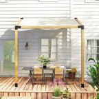 Pergola Kit, 15° Slanted Pergola Bracket Kit with 3-Way Brackets, Post Bases, Wall Mounts for 3.6" X 3.6" Lumber, Black
