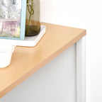 Modern Bar Table Counter Height Dining Table with 3 Storage Shelves for Kitchen, Dining Room, Living Room, White