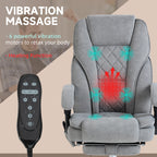 Massage Office Chair, Heated Reclining Computer Chair with Adjustable Height and Footrest