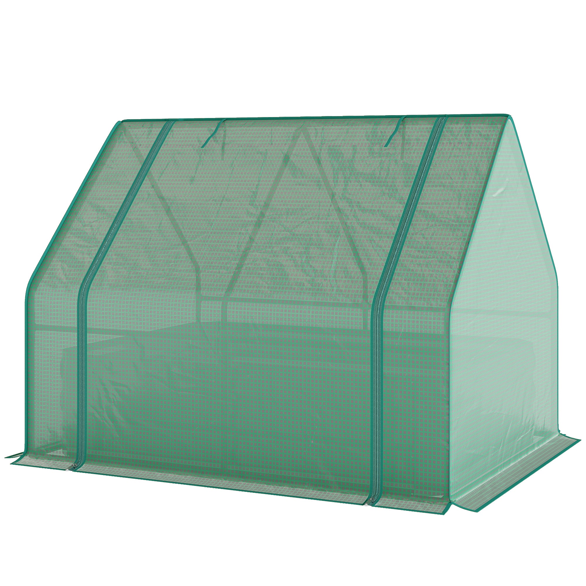4 x 3ft Raised Garden Bed with Mini Greenhouse, Galvanized Raised Garden Bed with Cover, Green and Dark Gray