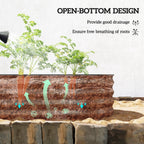 3.4' x 2' x 1' Galvanized Raised Garden Bed Kit, Metal Planter Box with Safety Edging, Brown