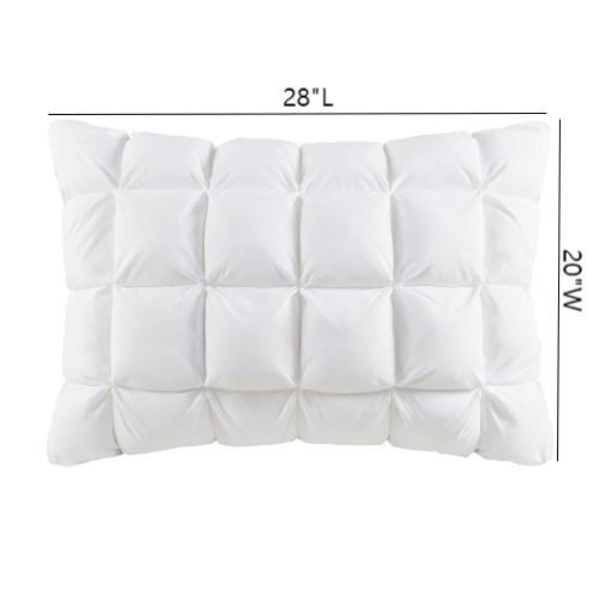 Luxuriously Soft Standard Overfilled Pillow Protector with 100% Polyester Microfiber, 3D Puff Stitching, Zipper Closure, 28" L x 20" W x 0.13" H, White