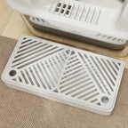 2 Pack High Sided Stainless Steel Litter Box with Metal Scoop & Scoop Holder, for Anti-Urine Leakage, Light Gray