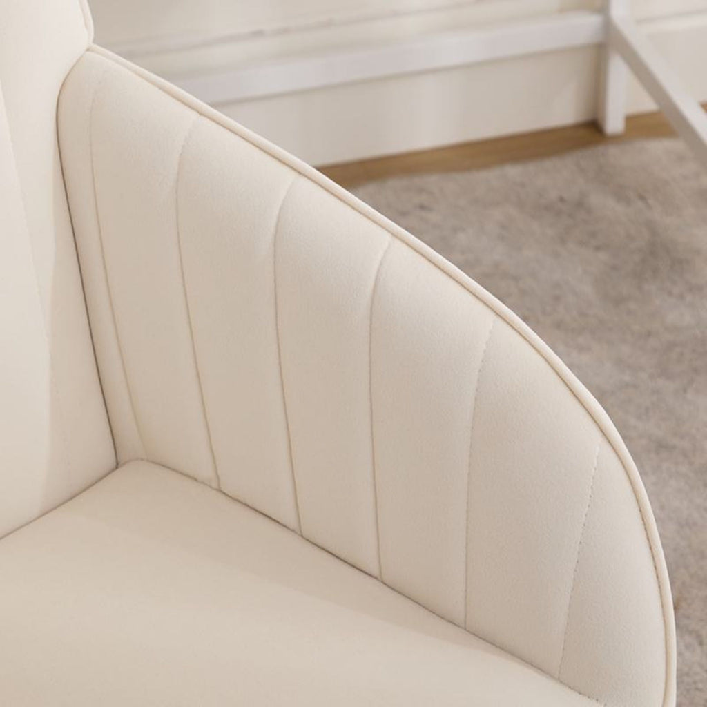 Adjustable Ergonomic Swivel Chair with Memory Foam Cushion and Lumbar Support, Office Chair with Silver Base, 25" L x 23" W x 38" H, Beige