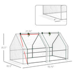 Portable Mini Greenhouse, Outdoor Garden with Large Zipper Doors and Water/UV PE Cover, 5.9' x 3' x 3', White