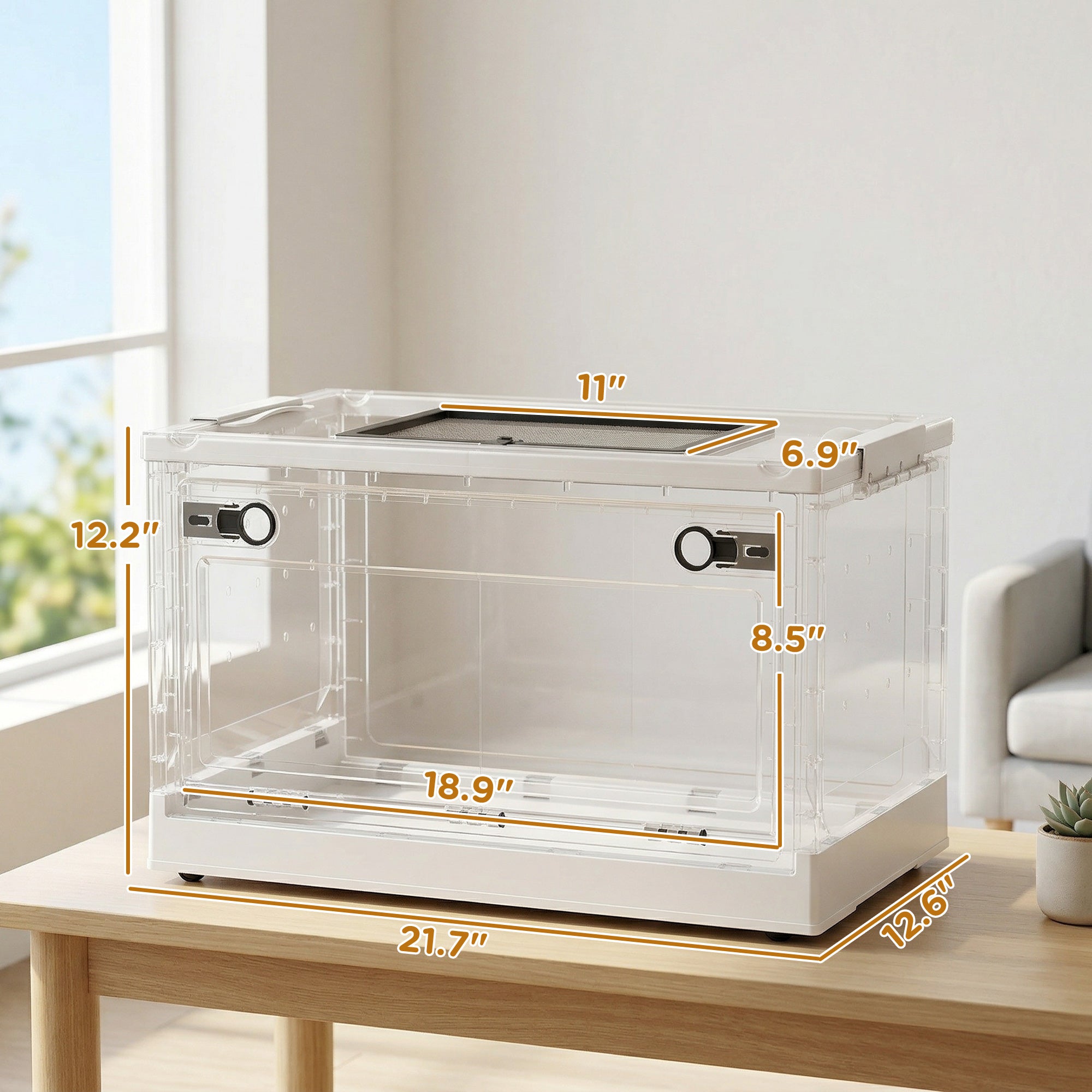 Hamster Cage, Stackable Gebril Cage with Front Door, Ventilated Small Animal Habitat for Dwarf Hamsters, Gerbils, Mice