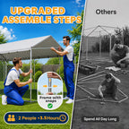 Heavy Duty Outdoor Dog Kennel with Waterproof Roof, 2 Secure Latches, Chain Link Dog Run for Backyard, 20' x 15' x 8'