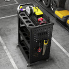 3-Tier Rolling Tool Cart, 200 LBS Capacity Plastic Utility Cart with Side Shelf and Storage Bucket, Black